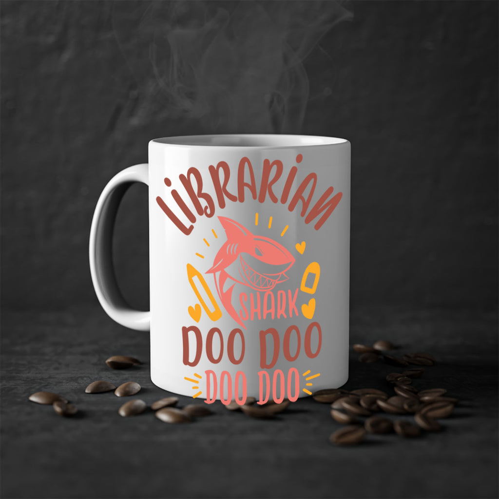 librarian shark doo doo 2#- librarian-Mug / Coffee Cup