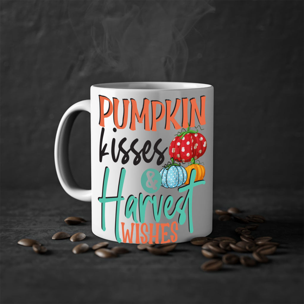 pumpkin kisses harvest wishes 526#- fall-Mug / Coffee Cup