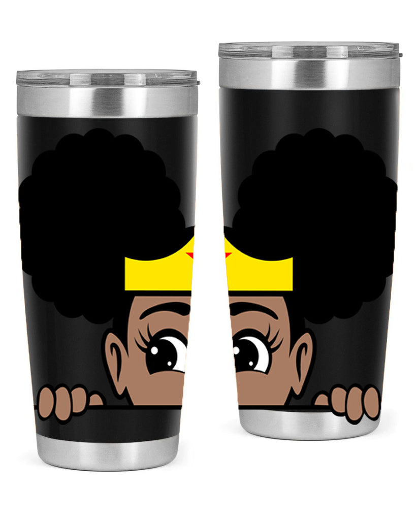 afro puff wonder woman girl peekaboo 84#- women-girls- Tumbler