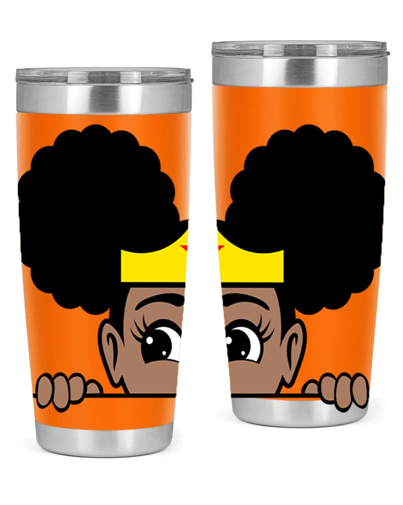 afro puff wonder woman girl peekaboo 84#- women-girls- Tumbler