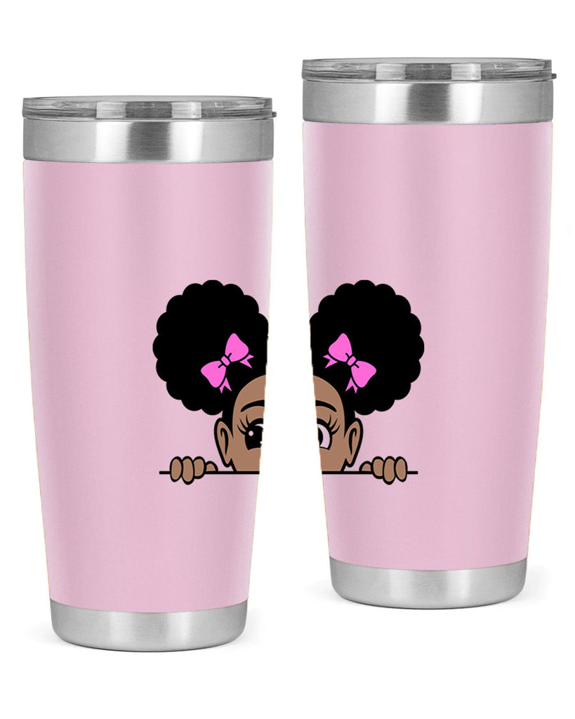 afro puffs girl peekaboo 79#- women-girls- Tumbler