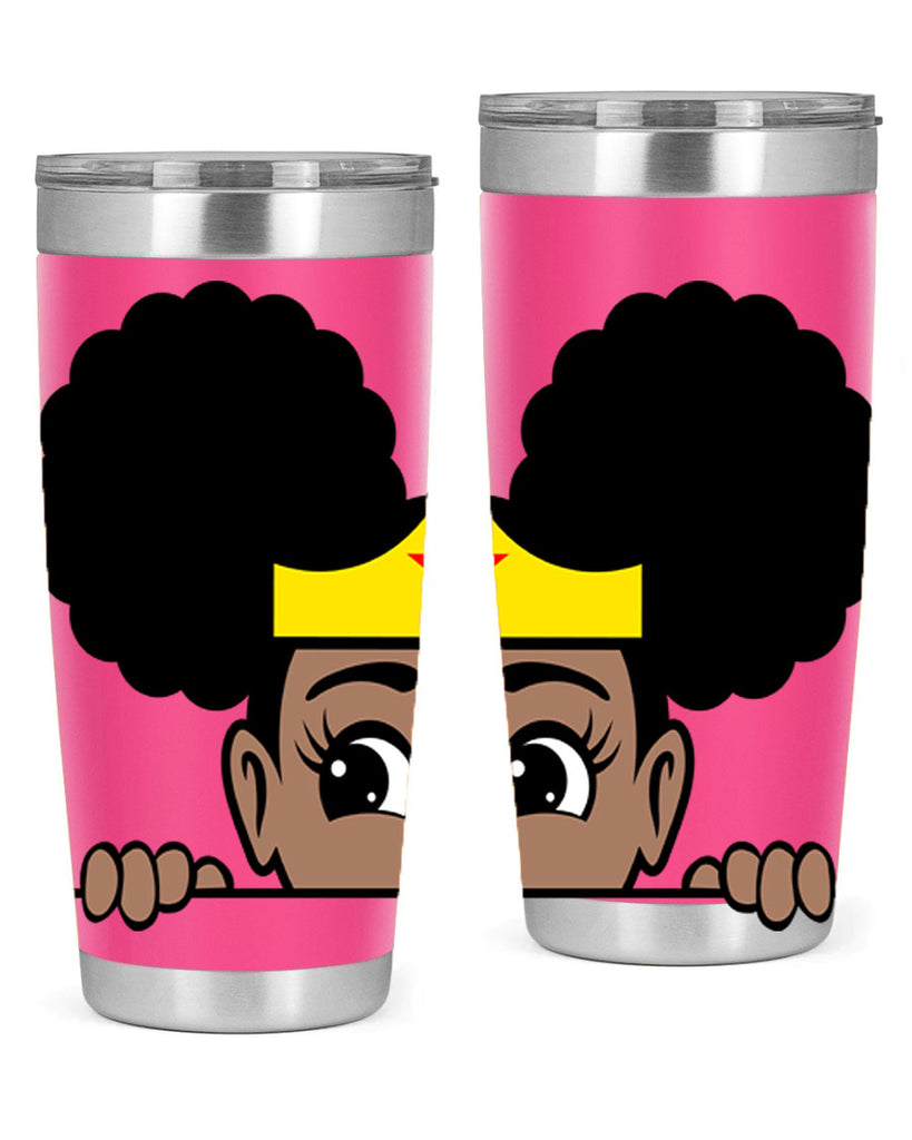 afro puff wonder woman girl peekaboo 84#- women-girls- Tumbler