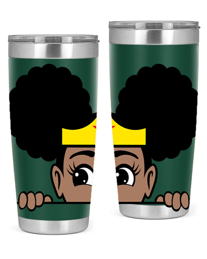 afro puff wonder woman girl peekaboo 84#- women-girls- Tumbler