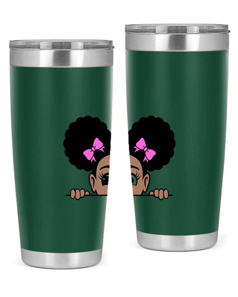 afro puffs girl peekaboo 79#- women-girls- Tumbler