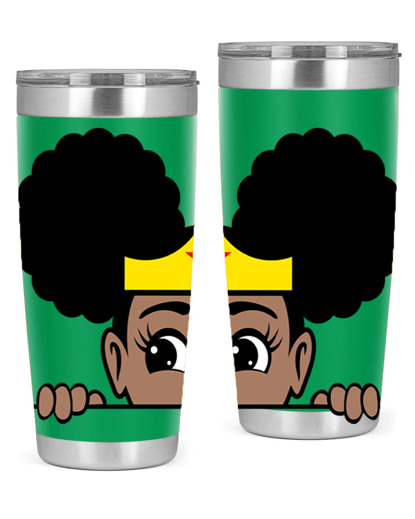 afro puff wonder woman girl peekaboo 84#- women-girls- Tumbler