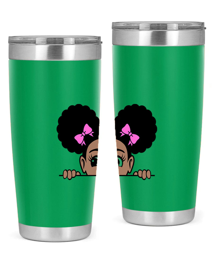 afro puffs girl peekaboo 79#- women-girls- Tumbler