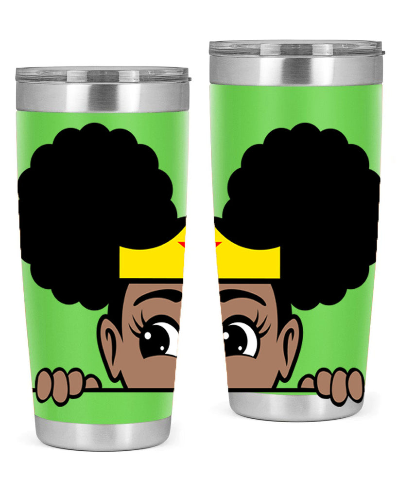 afro puff wonder woman girl peekaboo 84#- women-girls- Tumbler