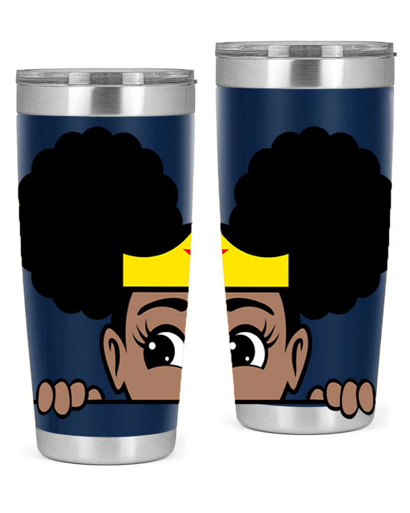 afro puff wonder woman girl peekaboo 84#- women-girls- Tumbler