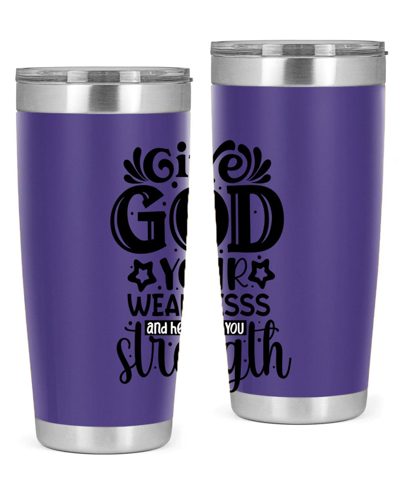 Give god your weaknesss and hell give you strength Style 37#- women-girls- Cotton Tank