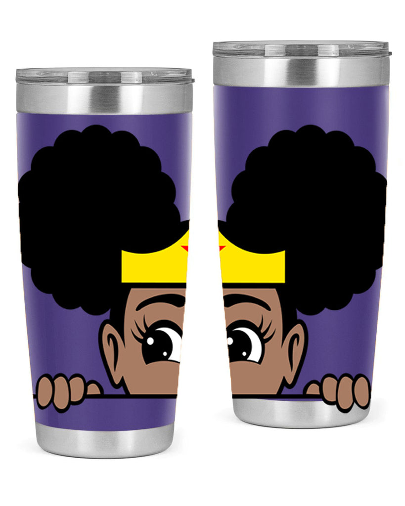 afro puff wonder woman girl peekaboo 84#- women-girls- Tumbler