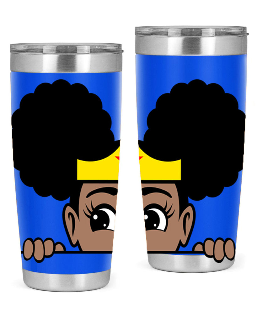 afro puff wonder woman girl peekaboo 84#- women-girls- Tumbler