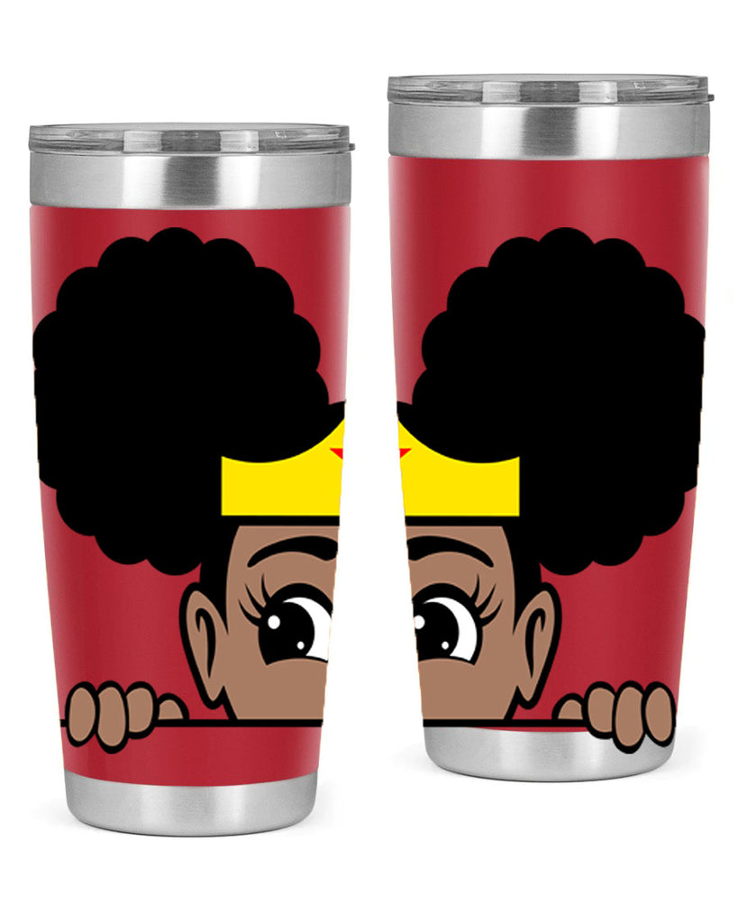 afro puff wonder woman girl peekaboo 84#- women-girls- Tumbler