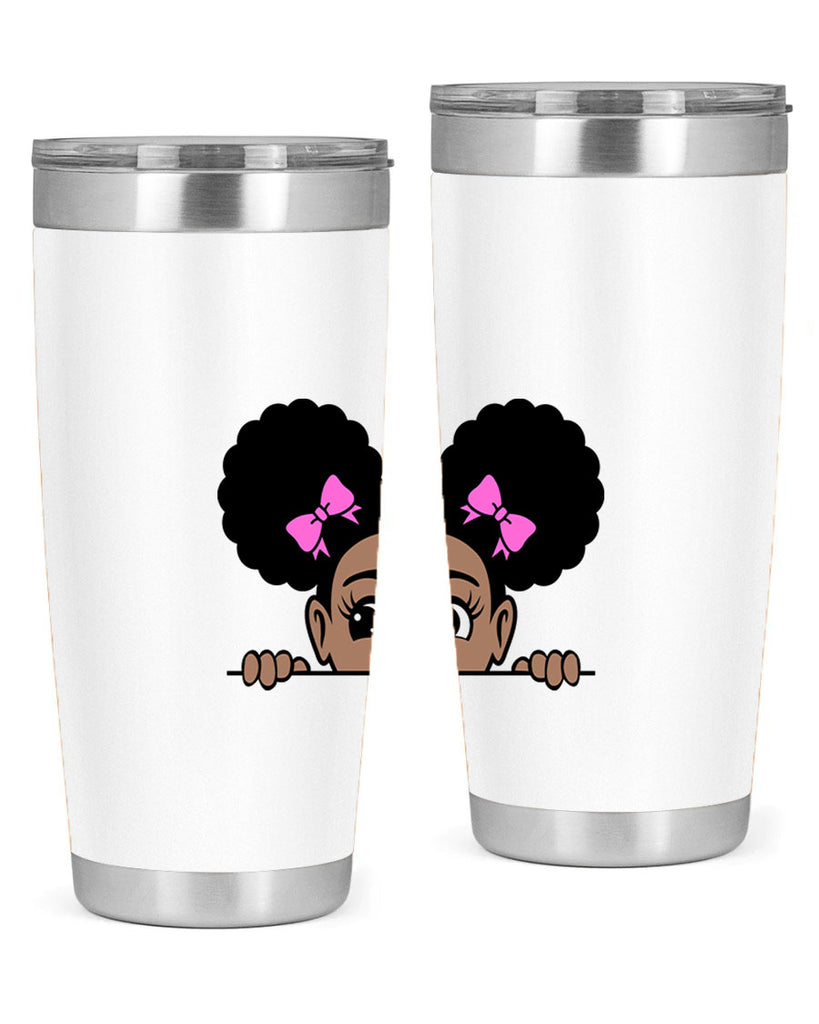 afro puffs girl peekaboo 79#- women-girls- Tumbler