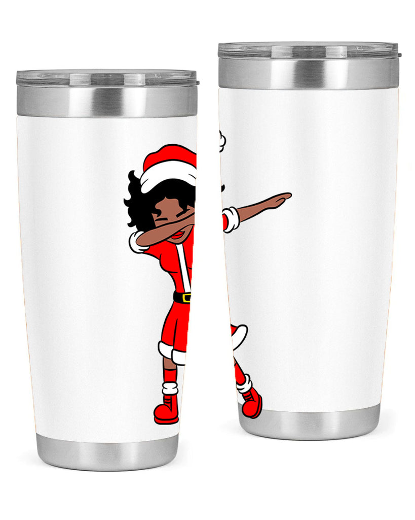 dabbing santa claus afro girl 50#- women-girls- Tumbler