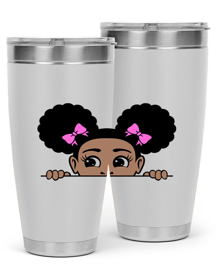 afro puffs girl peekaboo 79#- women-girls- Tumbler