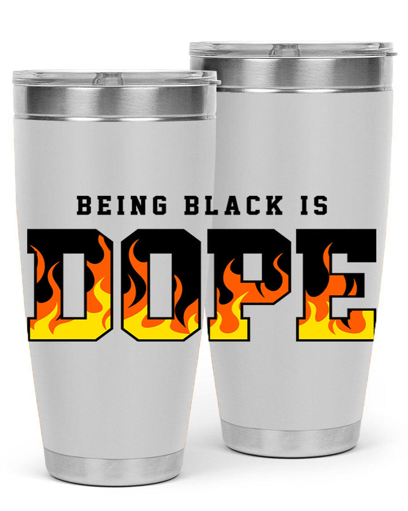 being black is dope flames 256#- black words phrases- Cotton Tank