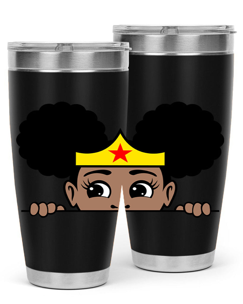 afro puff wonder woman girl peekaboo 84#- women-girls- Tumbler