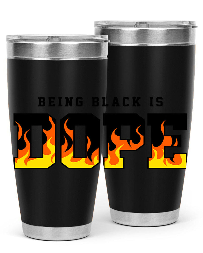 being black is dope flames 256#- black words phrases- Cotton Tank