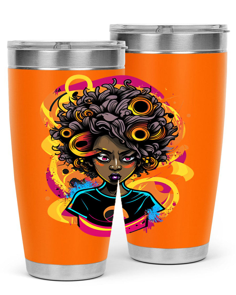 Sparkling Black Girl Design 6#- women-girls- Tumbler
