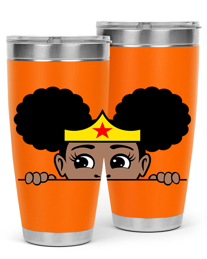 afro puff wonder woman girl peekaboo 84#- women-girls- Tumbler