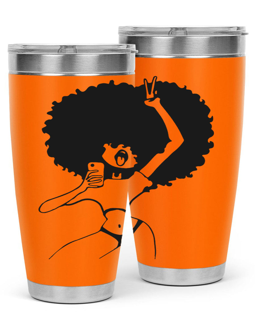 afro woman taking selfie 66#- women-girls- Tumbler