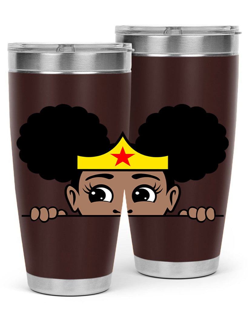 afro puff wonder woman girl peekaboo 84#- women-girls- Tumbler