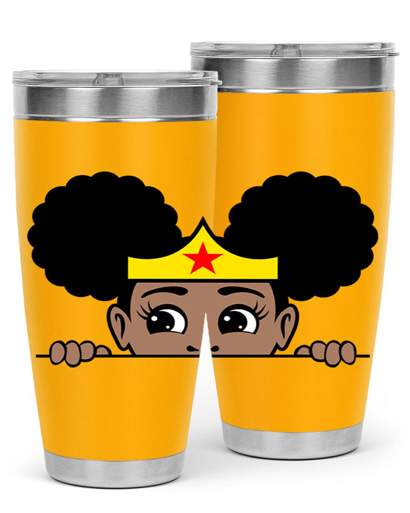 afro puff wonder woman girl peekaboo 84#- women-girls- Tumbler