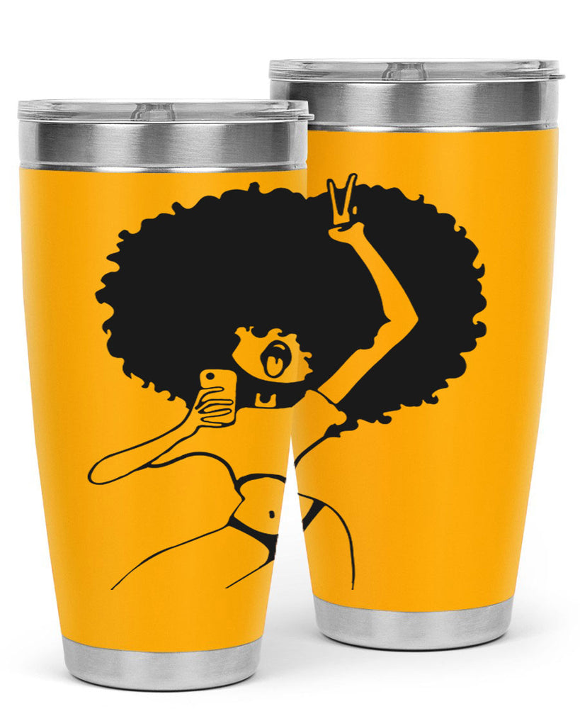 afro woman taking selfie 66#- women-girls- Tumbler