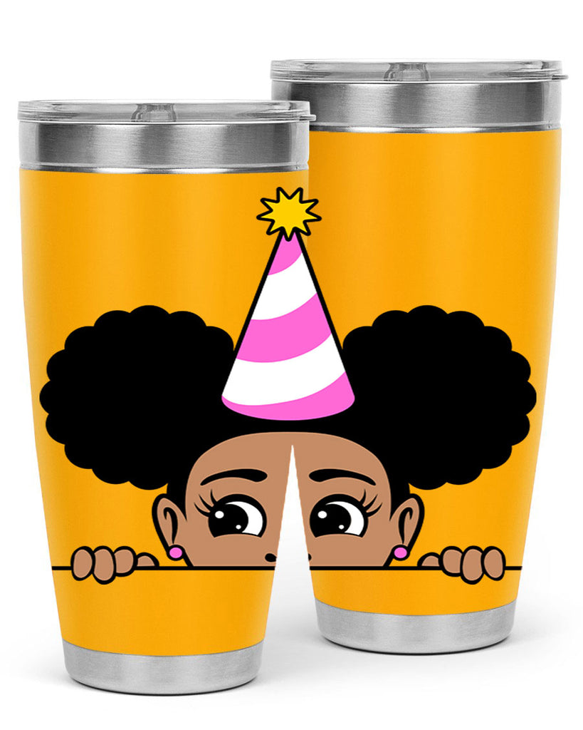 peekaboo afro puffs birthday girl 24#- women-girls- Tumbler
