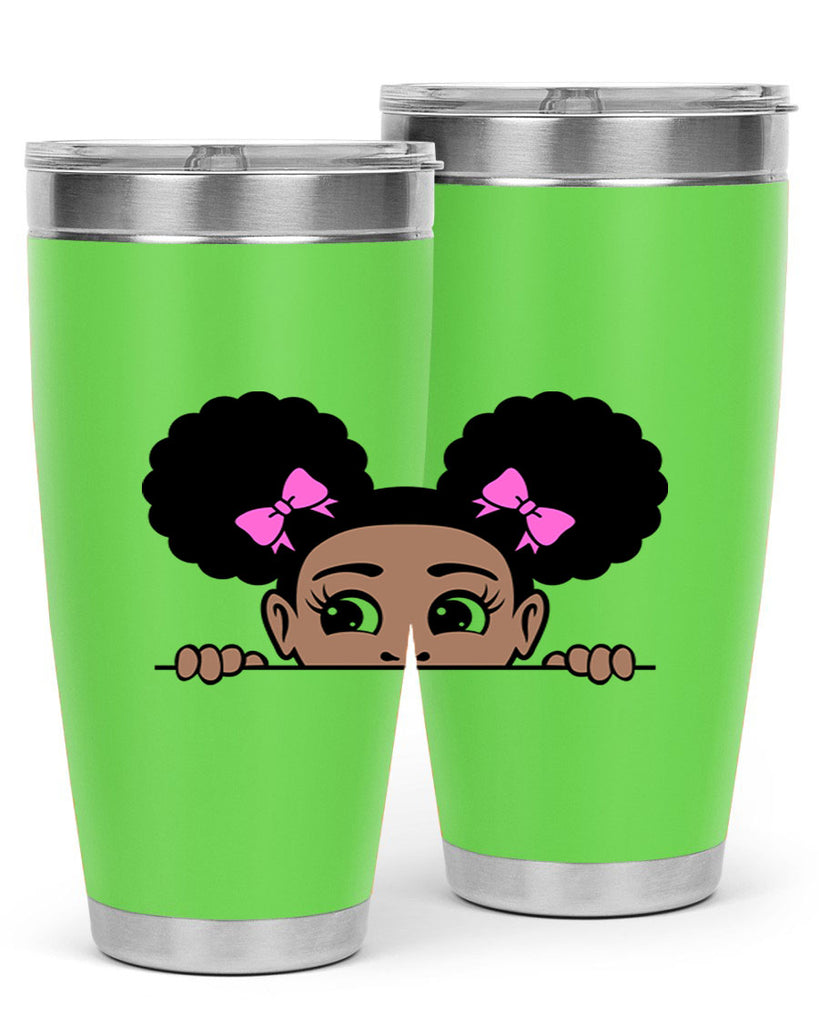 afro puffs girl peekaboo 79#- women-girls- Tumbler