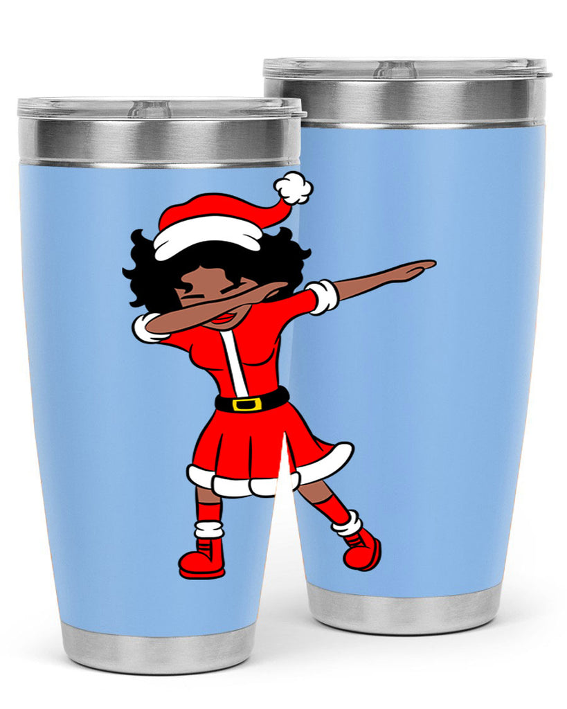 dabbing santa claus afro girl 50#- women-girls- Tumbler