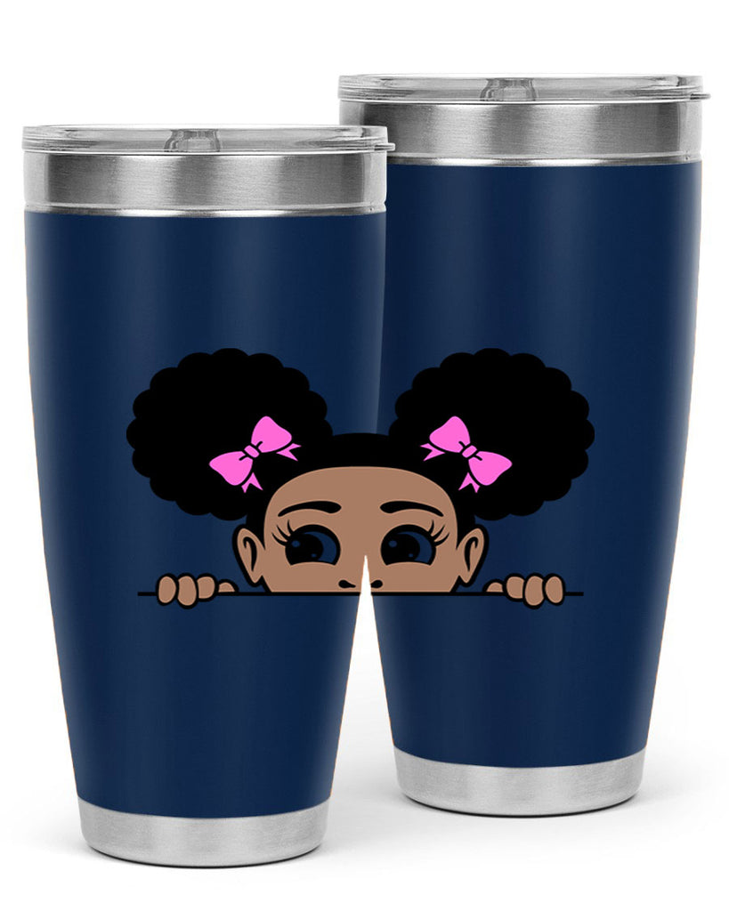 afro puffs girl peekaboo 79#- women-girls- Tumbler