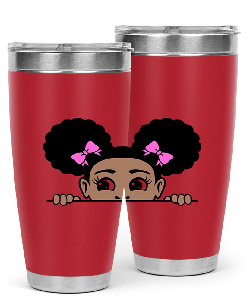 afro puffs girl peekaboo 79#- women-girls- Tumbler