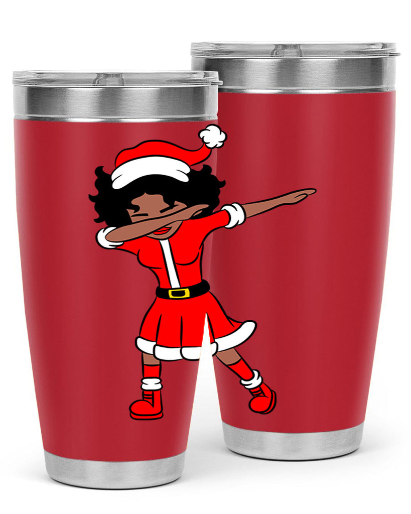 dabbing santa claus afro girl 50#- women-girls- Tumbler