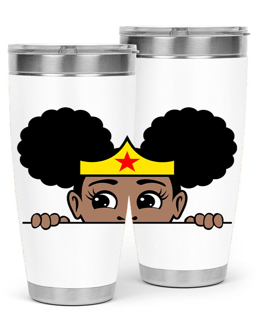 afro puff wonder woman girl peekaboo 84#- women-girls- Tumbler