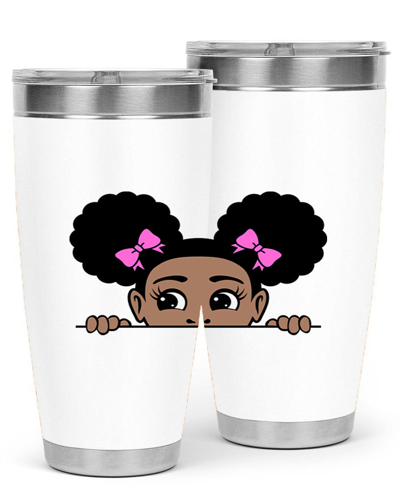 afro puffs girl peekaboo 79#- women-girls- Tumbler