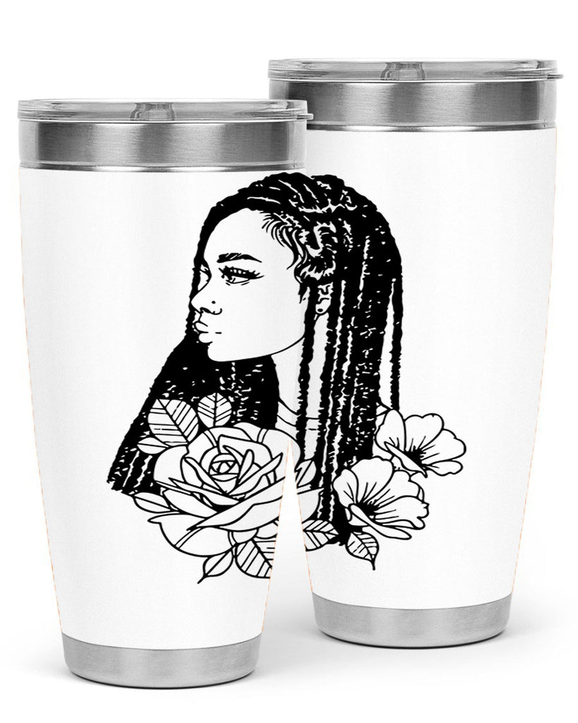 afro with flowers 70#- women-girls- Tumbler