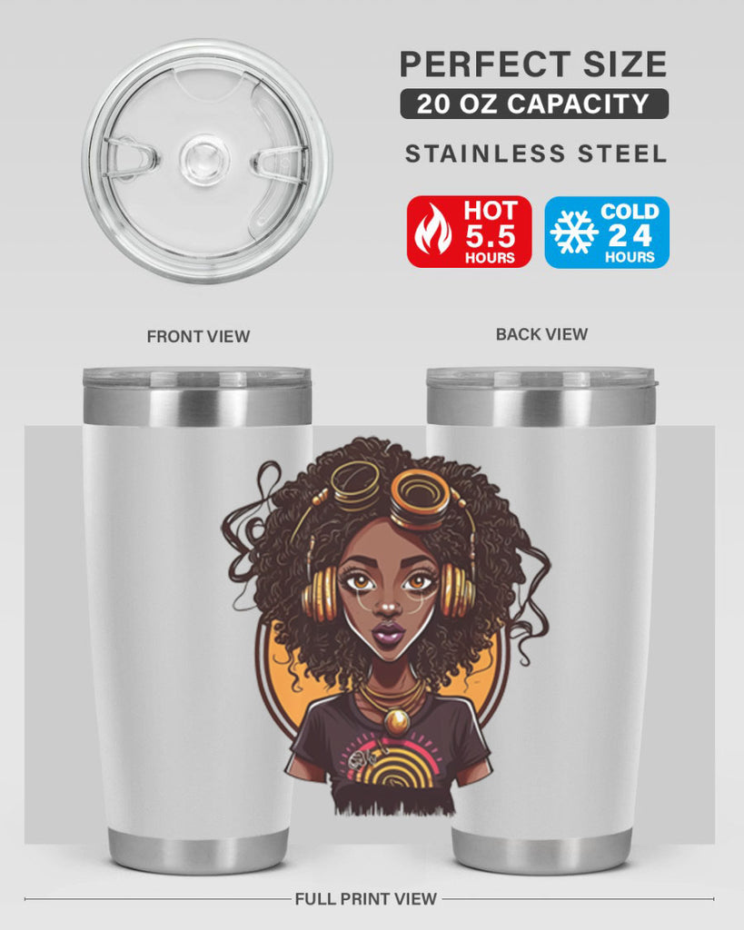 Sparkling Black Girl Design 5#- women-girls- Tumbler