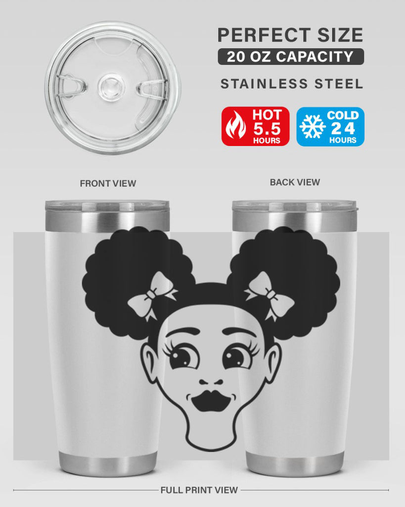 afro puffs girl face 73#- women-girls- Tumbler