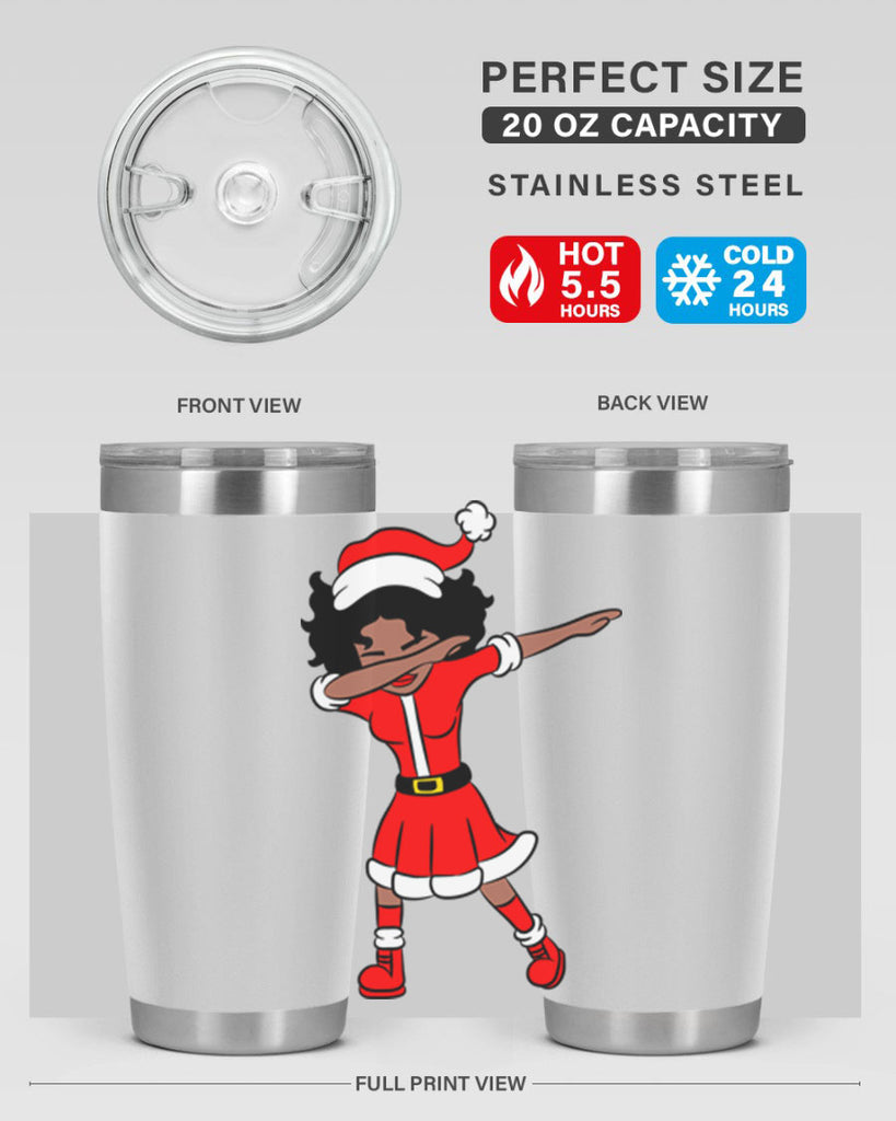 dabbing santa claus afro girl 50#- women-girls- Tumbler