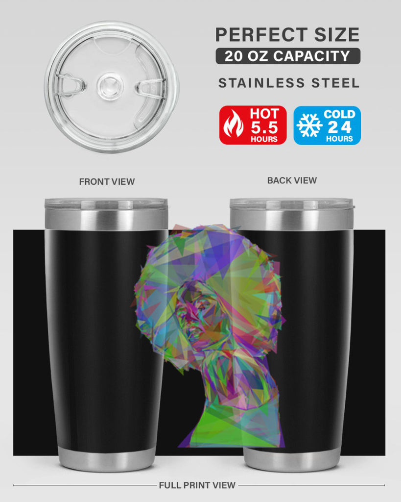 beautiful black woman geometric prismatic 59#- women-girls- Tumbler