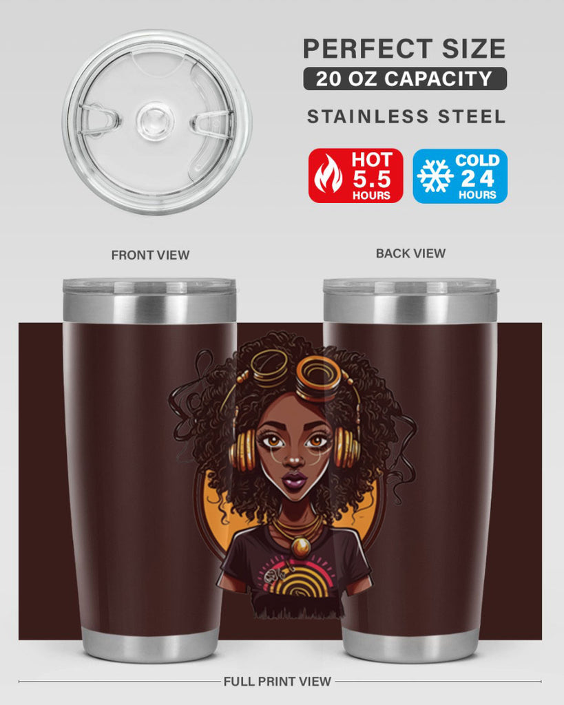 Sparkling Black Girl Design 5#- women-girls- Tumbler