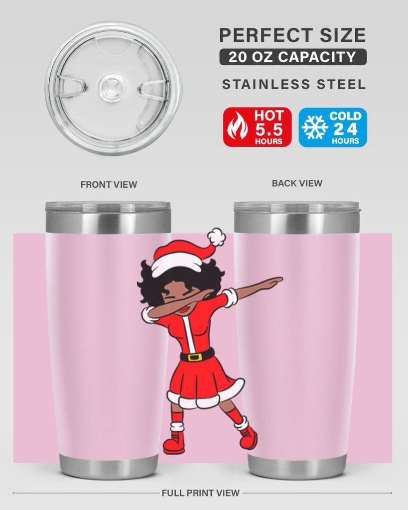 dabbing santa claus afro girl 50#- women-girls- Cotton Tank