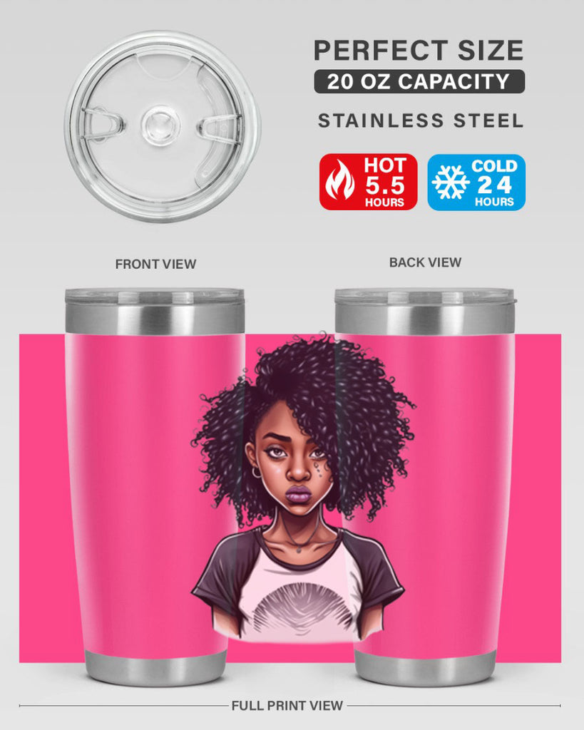 Sparkling Black Girl Design 18#- women-girls- Cotton Tank