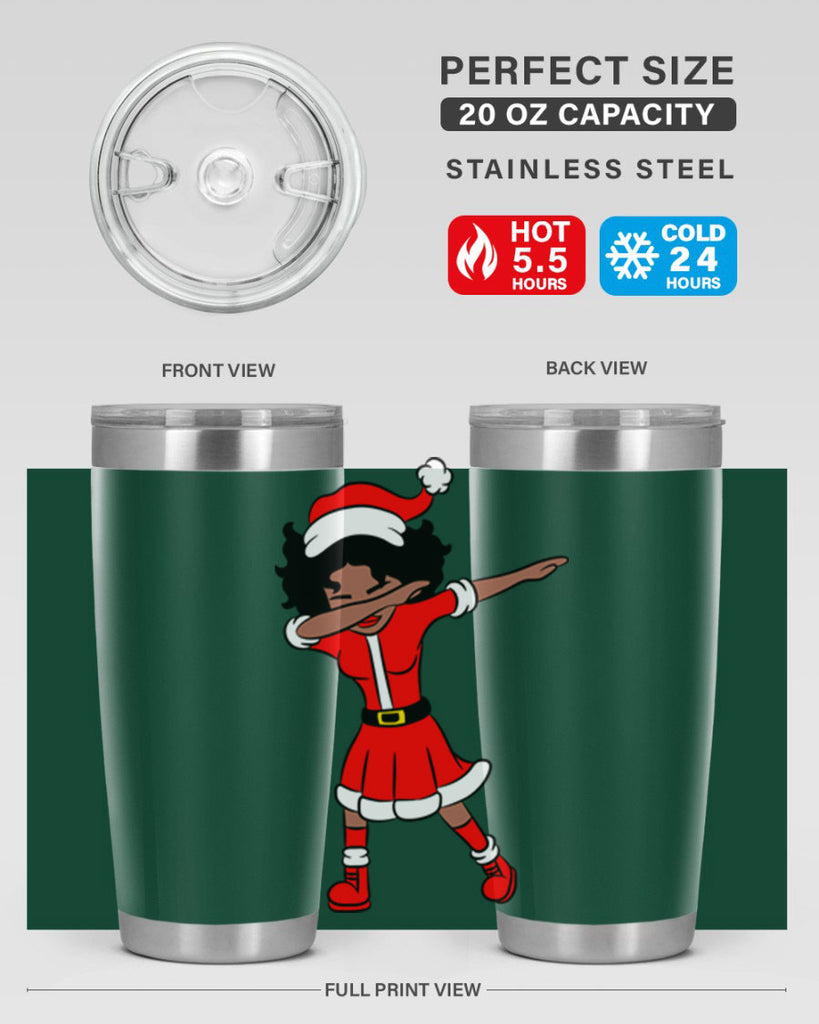 dabbing santa claus afro girl 50#- women-girls- Tumbler