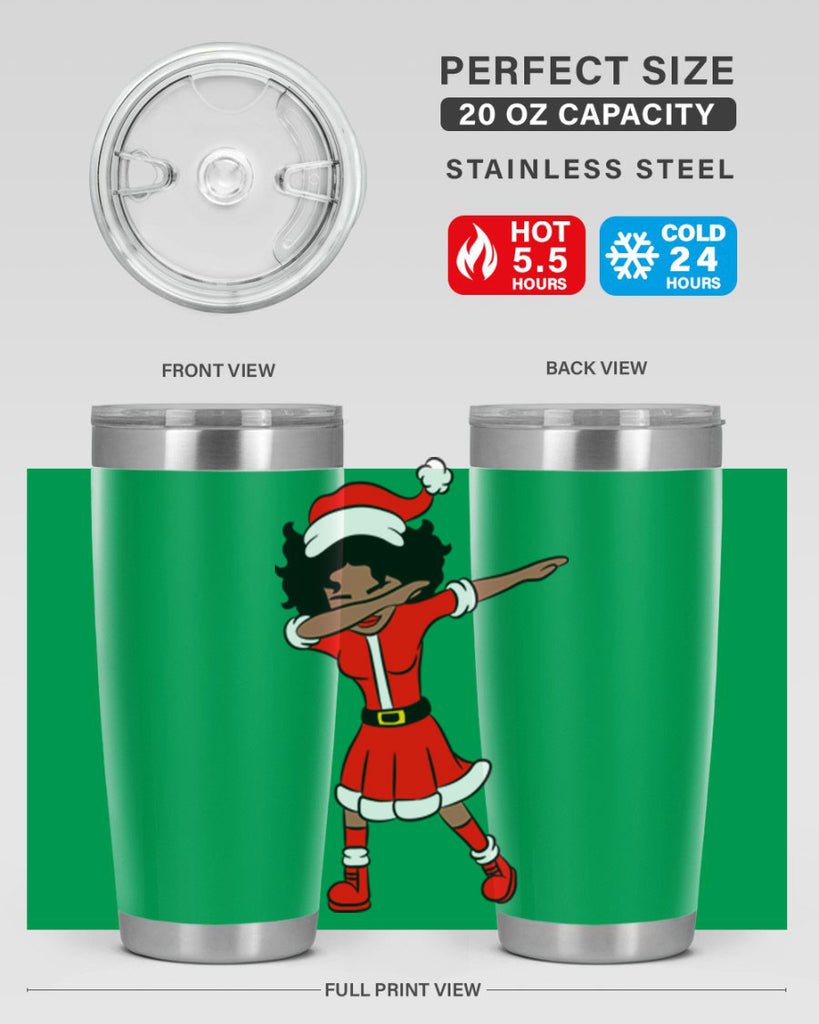 dabbing santa claus afro girl 50#- women-girls- Tumbler