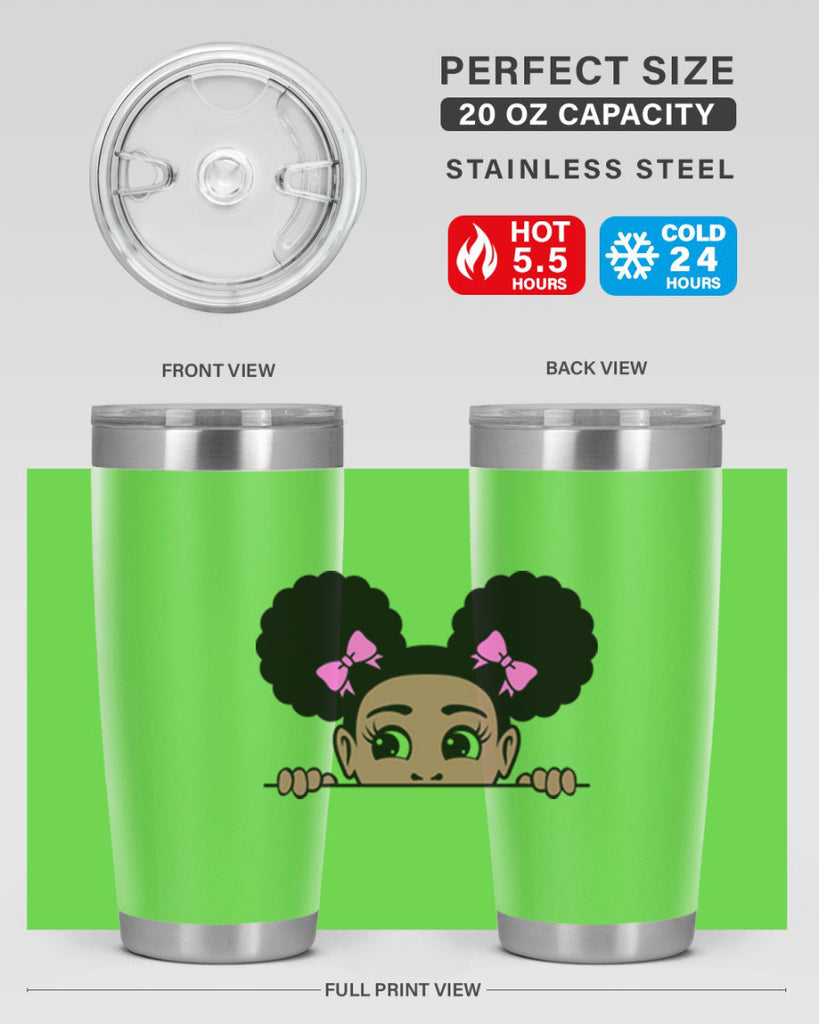 afro puffs girl peekaboo 79#- women-girls- Tumbler