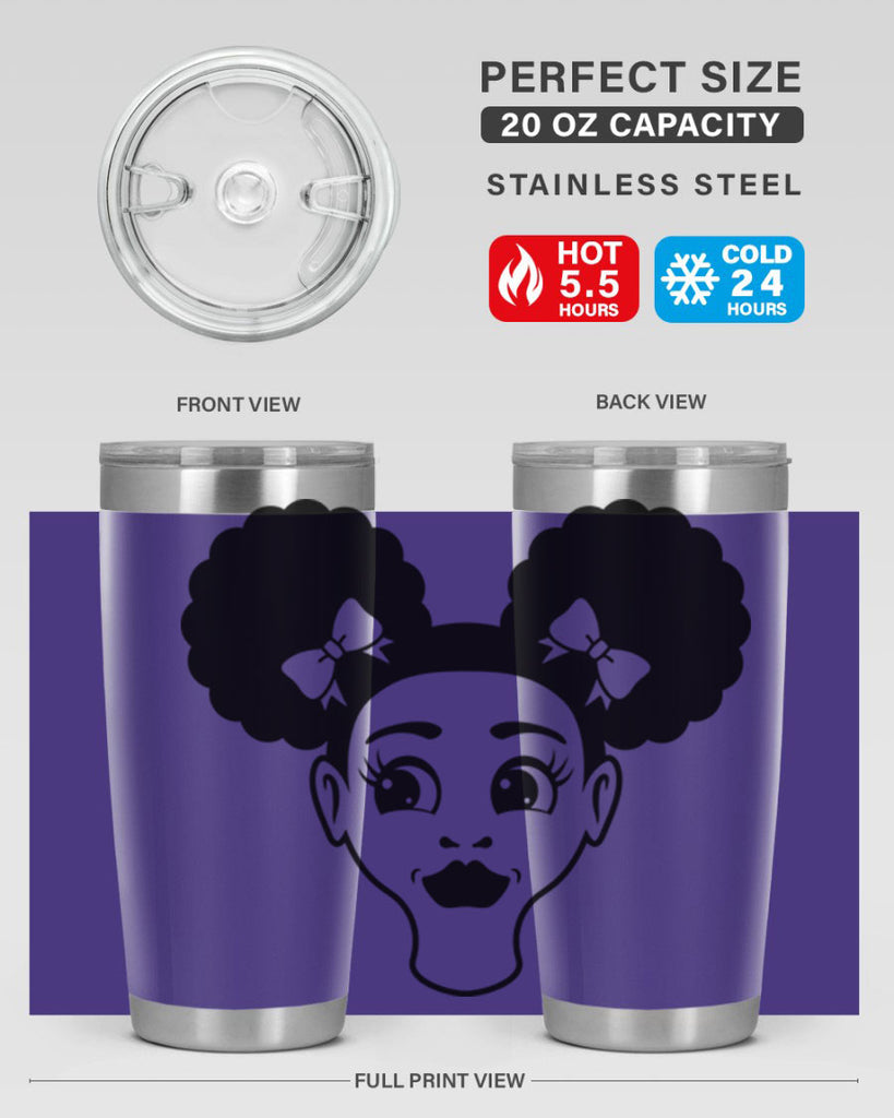 afro puffs girl face 73#- women-girls- Tumbler