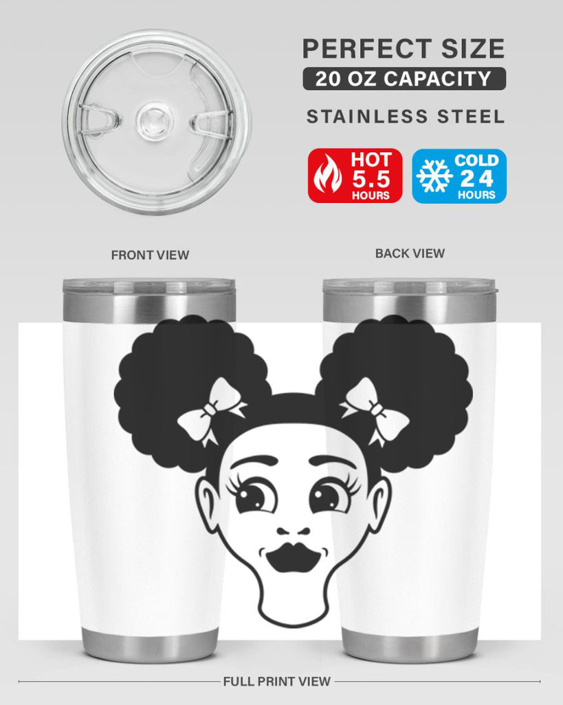 afro puffs girl face 73#- women-girls- Tumbler