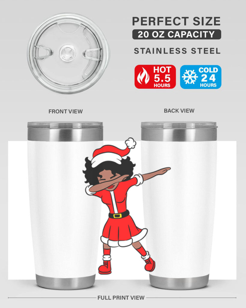 dabbing santa claus afro girl 50#- women-girls- Cotton Tank